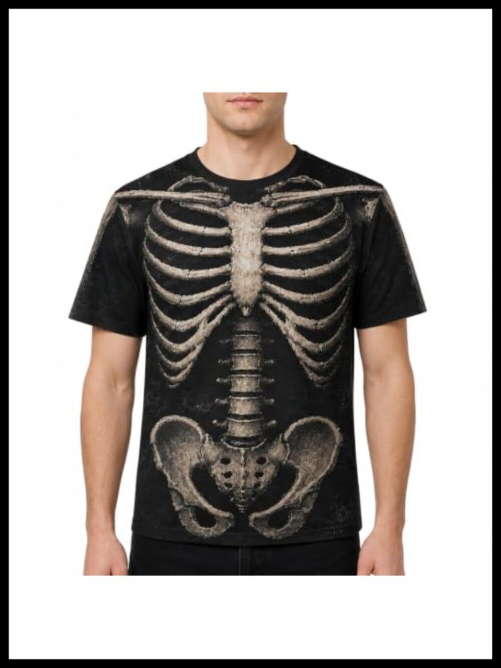 Men's Skeleton Graphic Tee Short Sleeve Halloween Costume Shirt